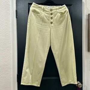 Zara High Rise Waist Wide Leg Cropped Pants. Color: Mint